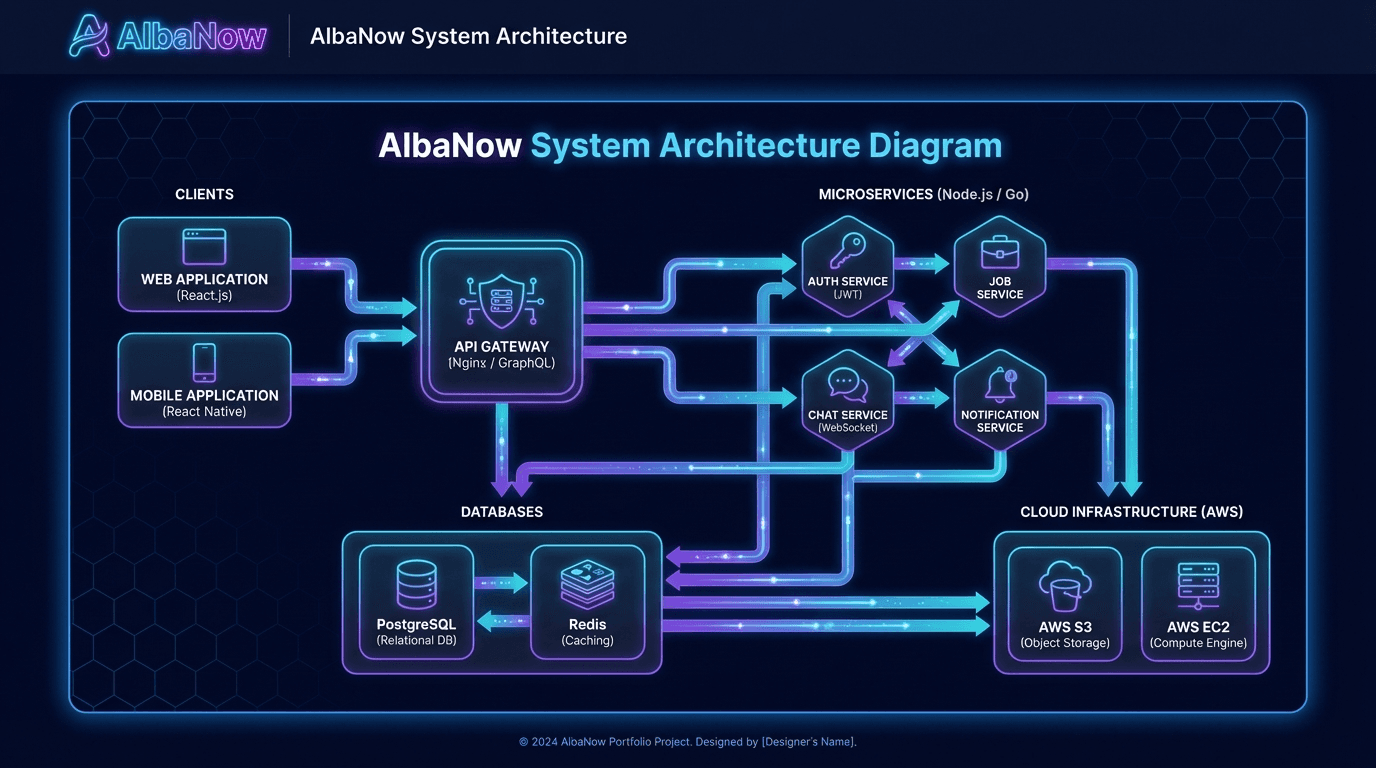AlbaNow 시스템 아키텍처 다이어그램